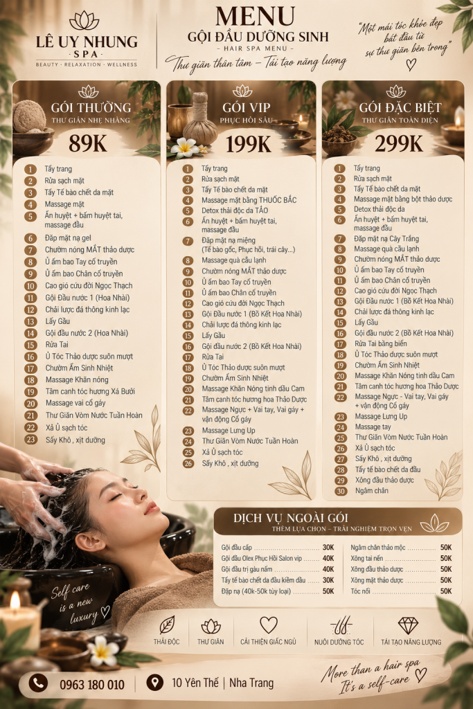 Gội Đầu Dưỡng Sinh Nha Trang gội đầu gần đây